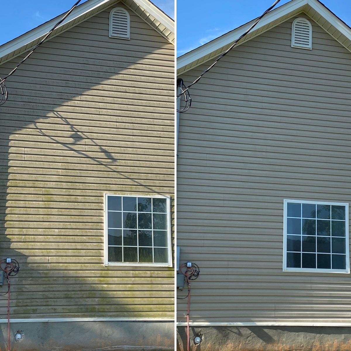 House soft wash before and after Macon