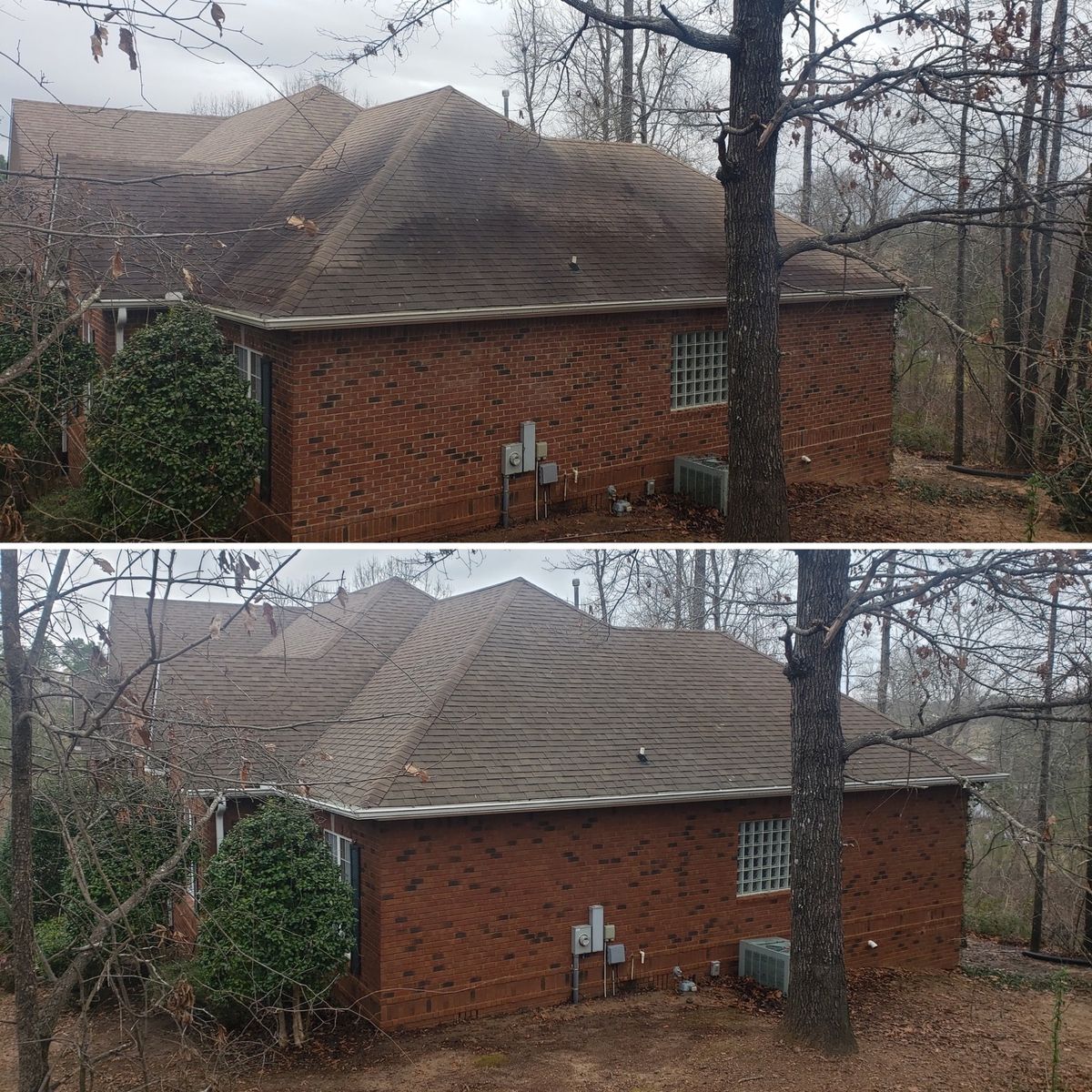 House washing before and after Macon Georgia