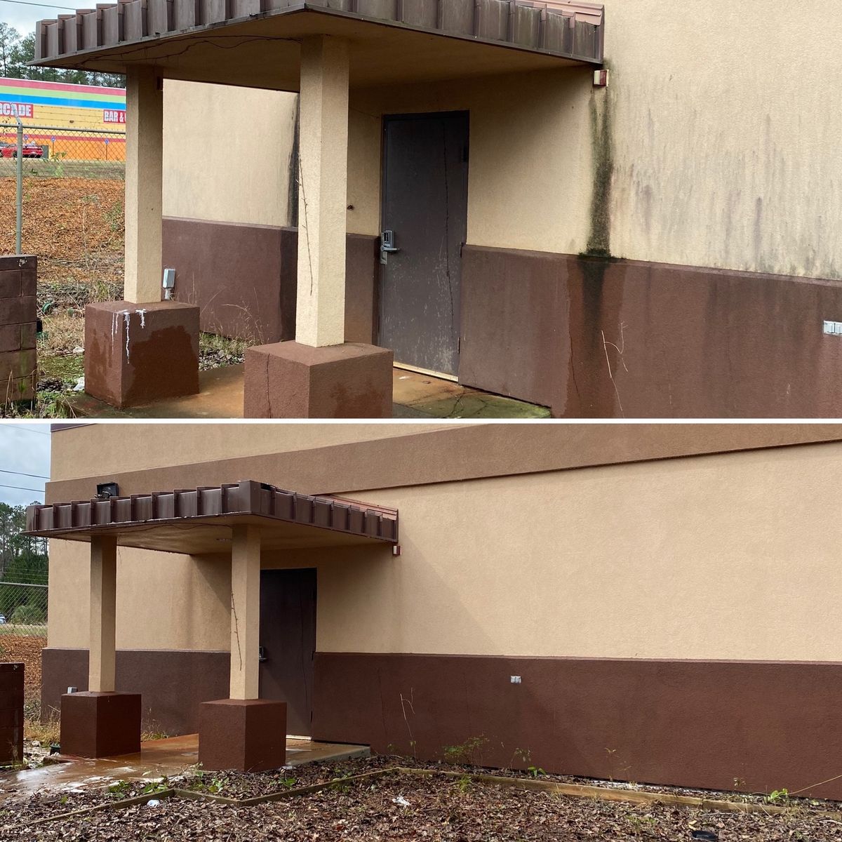 Commercial building cleaning before and after